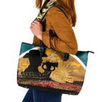 Wallabies ANZAC Day Leather Tote Bag Last Post Poppy Lest We Forget