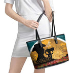 Wallabies ANZAC Day Leather Tote Bag Last Post Poppy Lest We Forget