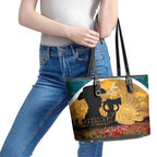 Wallabies ANZAC Day Leather Tote Bag Last Post Poppy Lest We Forget