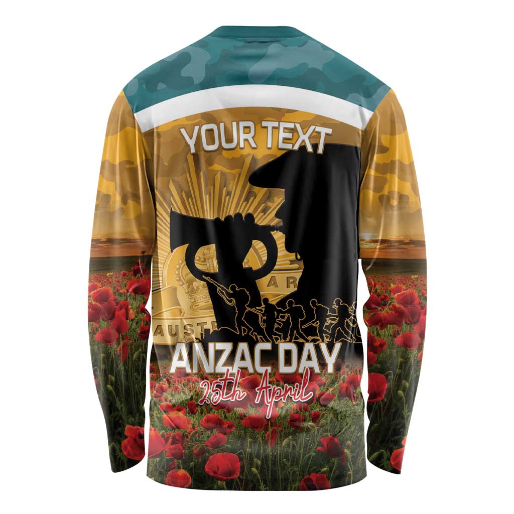 Personalised Wallabies ANZAC Day Long Sleeve Shirt Last Post Poppy Lest We Forget