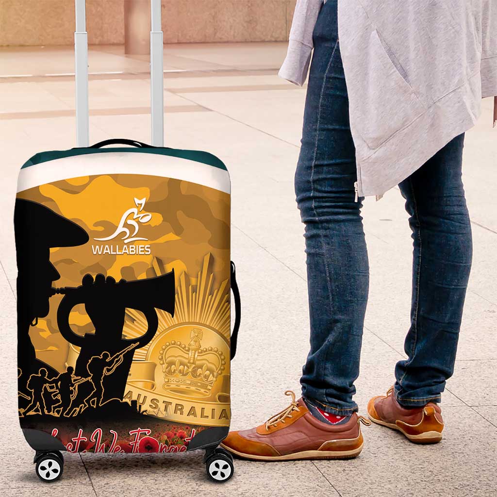 Wallabies ANZAC Day Luggage Cover Last Post Poppy Lest We Forget