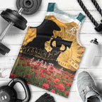 Personalised Wallabies ANZAC Day Men Tank Top Last Post Poppy Lest We Forget