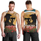 Personalised Wallabies ANZAC Day Men Tank Top Last Post Poppy Lest We Forget