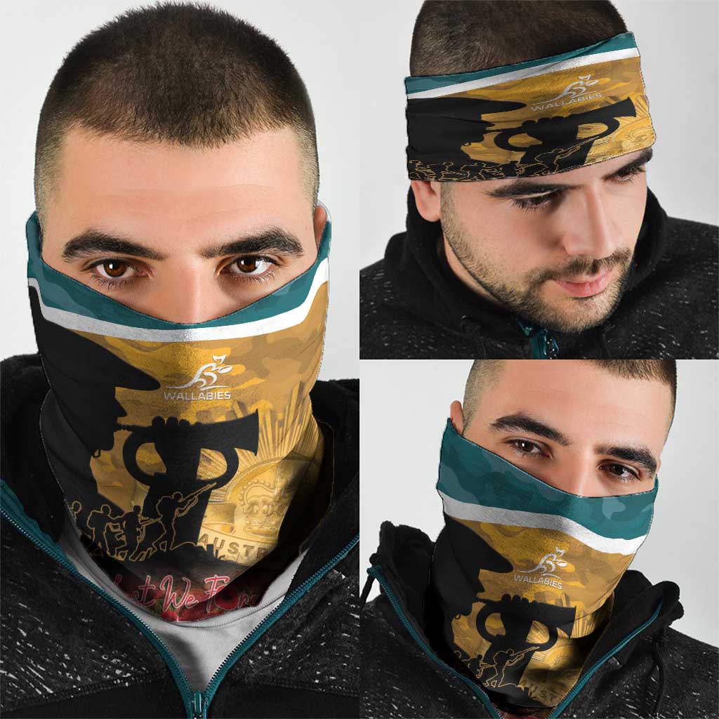 Wallabies ANZAC Day Neck Gaiter Last Post Poppy Lest We Forget