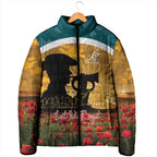 Personalised Wallabies ANZAC Day Padded Jacket Last Post Poppy Lest We Forget