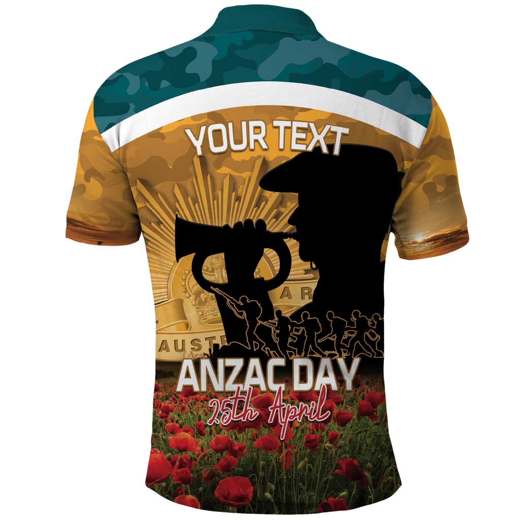 Personalised Wallabies ANZAC Day Polo Shirt Last Post Poppy Lest We Forget