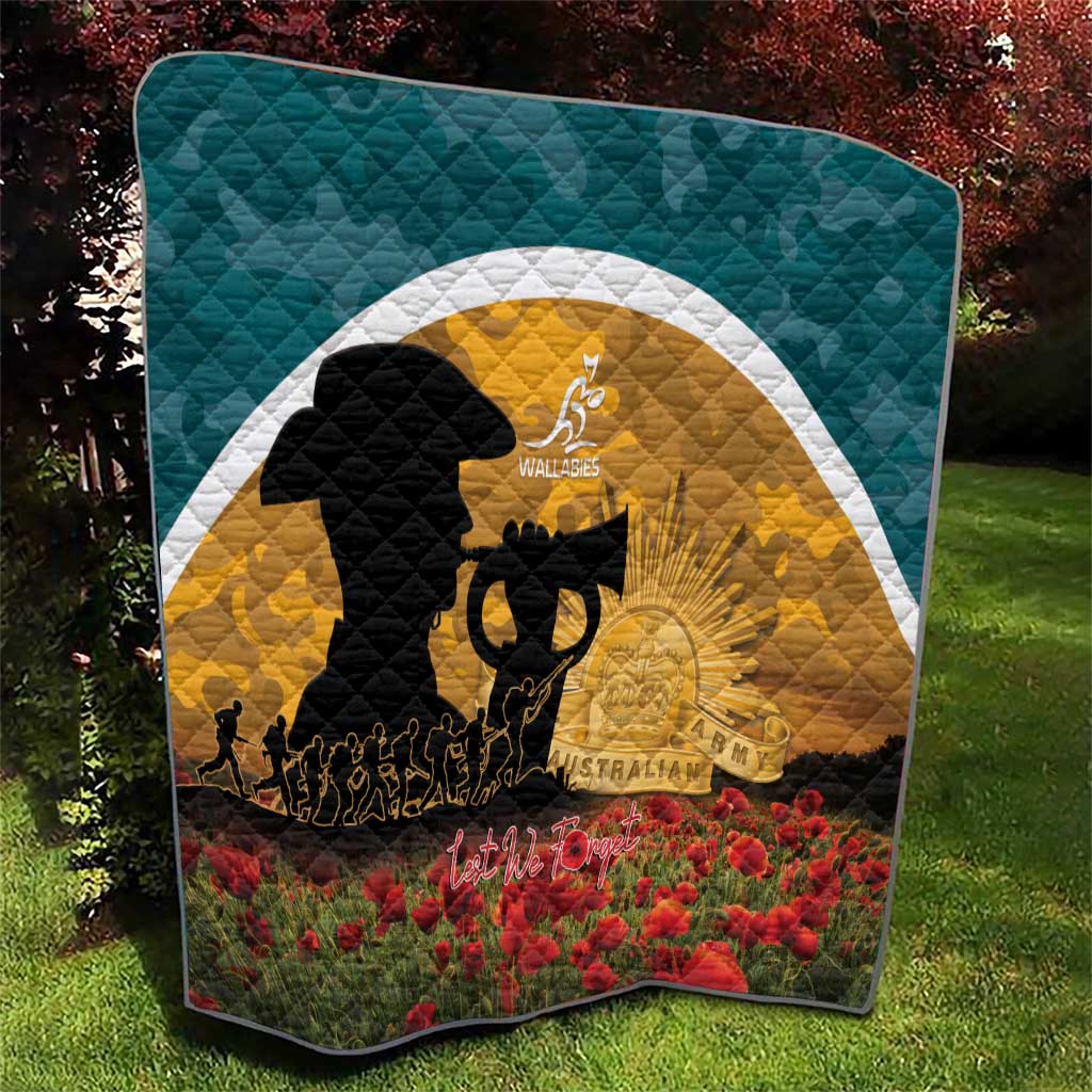 Wallabies ANZAC Day Quilt Last Post Poppy Lest We Forget