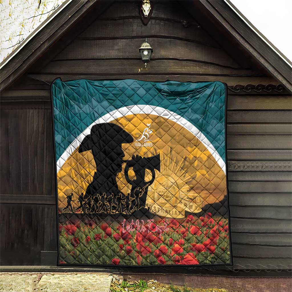 Wallabies ANZAC Day Quilt Last Post Poppy Lest We Forget