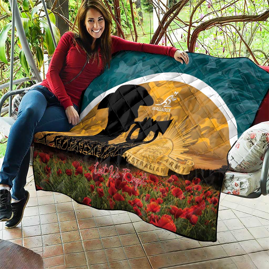 Wallabies ANZAC Day Quilt Last Post Poppy Lest We Forget
