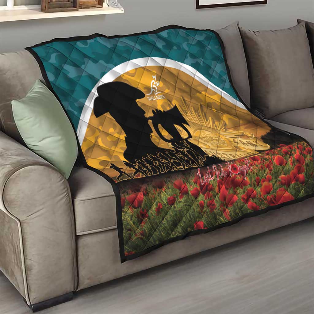 Wallabies ANZAC Day Quilt Last Post Poppy Lest We Forget