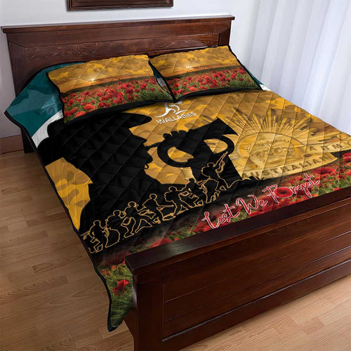 Wallabies ANZAC Day Quilt Bed Set Last Post Poppy Lest We Forget