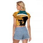 Personalised Wallabies ANZAC Day Raglan Cropped T Shirt Last Post Poppy Lest We Forget