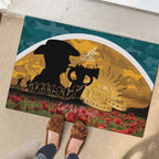 Wallabies ANZAC Day Rubber Doormat Last Post Poppy Lest We Forget