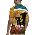 Personalised Wallabies ANZAC Day Rugby Jersey Last Post Poppy Lest We Forget