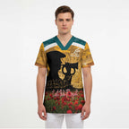 Personalised Wallabies ANZAC Day Scrub Top Last Post Poppy Lest We Forget