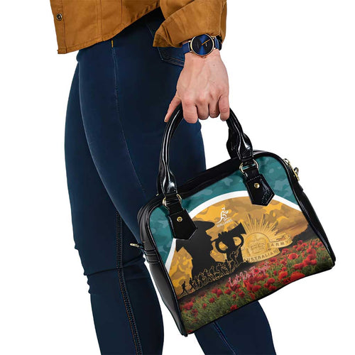 Wallabies ANZAC Day Shoulder Handbag Last Post Poppy Lest We Forget