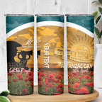 Personalised Wallabies ANZAC Day Skinny Tumbler Last Post Poppy Lest We Forget