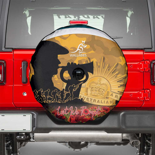 Wallabies ANZAC Day Spare Tire Cover Last Post Poppy Lest We Forget
