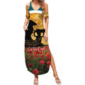 Personalised Wallabies ANZAC Day Summer Maxi Dress Last Post Poppy Lest We Forget