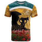 Personalised Wallabies ANZAC Day T Shirt Last Post Poppy Lest We Forget