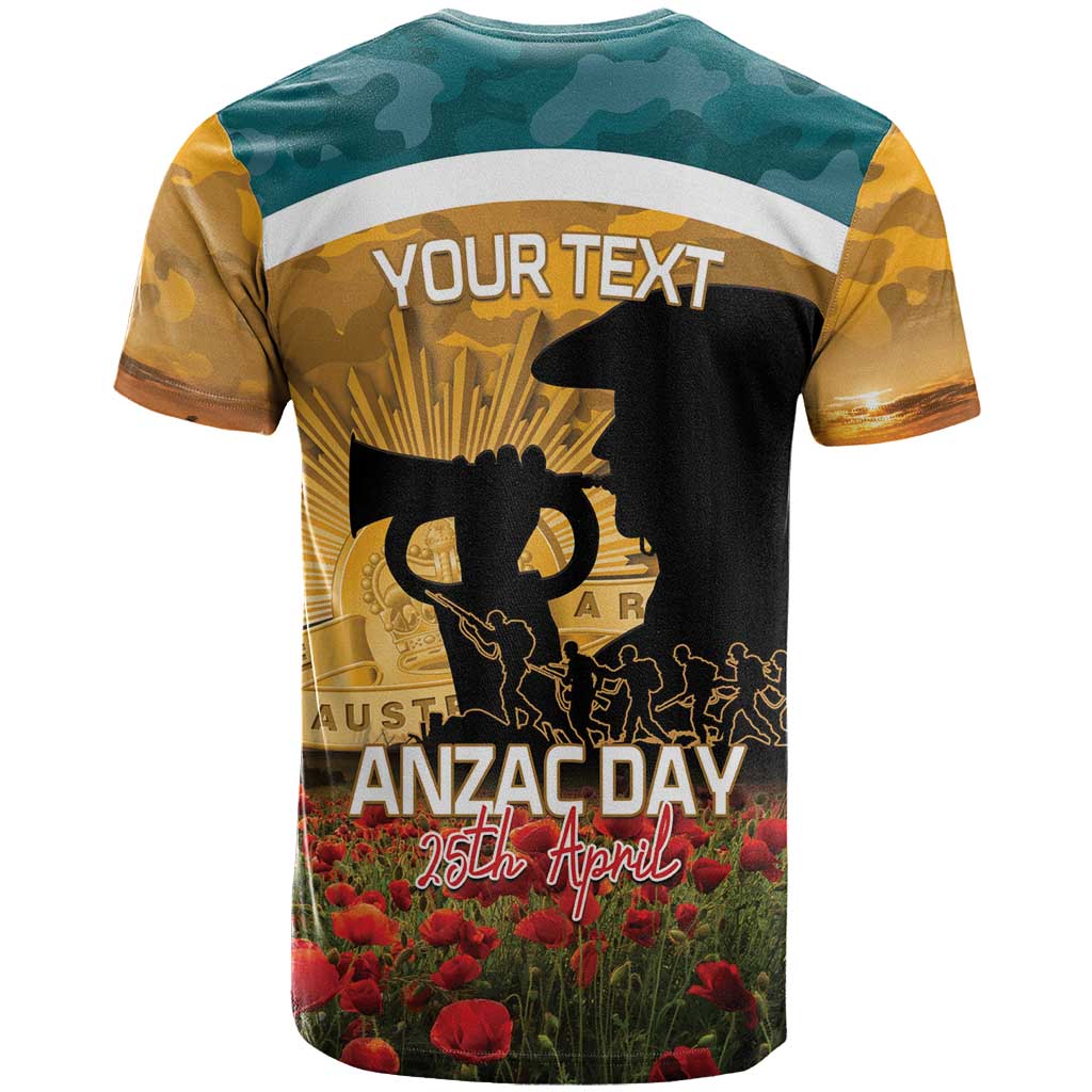 Personalised Wallabies ANZAC Day T Shirt Last Post Poppy Lest We Forget