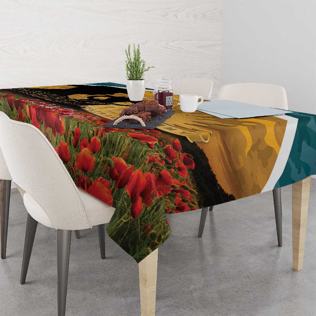Wallabies ANZAC Day Tablecloth Last Post Poppy Lest We Forget