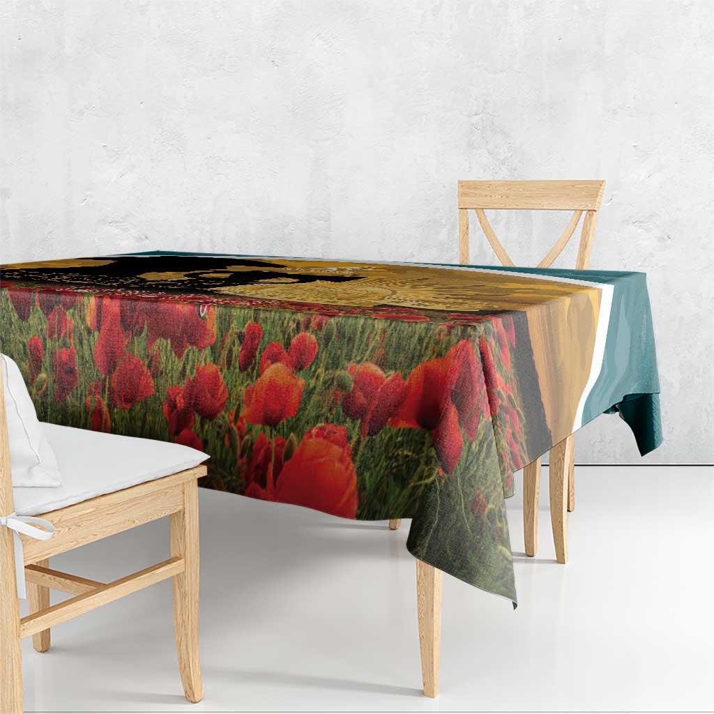 Wallabies ANZAC Day Tablecloth Last Post Poppy Lest We Forget