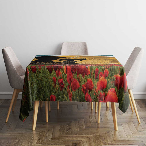 Wallabies ANZAC Day Tablecloth Last Post Poppy Lest We Forget