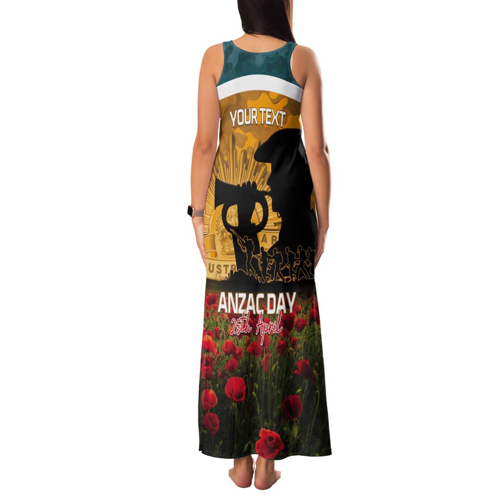 Personalised Wallabies ANZAC Day Tank Maxi Dress Last Post Poppy Lest We Forget