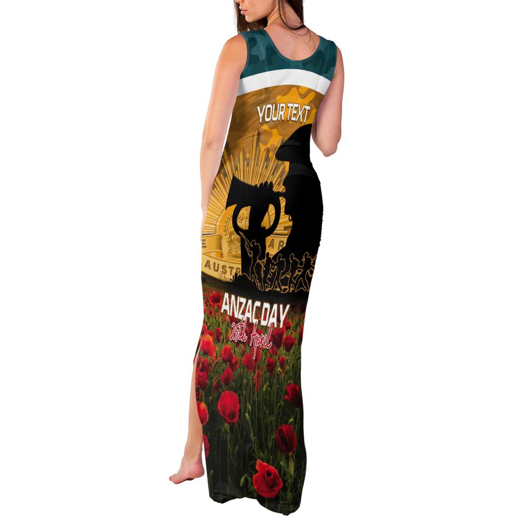 Personalised Wallabies ANZAC Day Tank Maxi Dress Last Post Poppy Lest We Forget