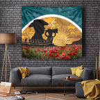 Wallabies ANZAC Day Tapestry Last Post Poppy Lest We Forget