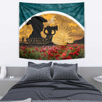 Wallabies ANZAC Day Tapestry Last Post Poppy Lest We Forget