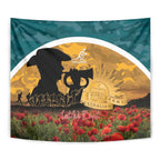 Wallabies ANZAC Day Tapestry Last Post Poppy Lest We Forget