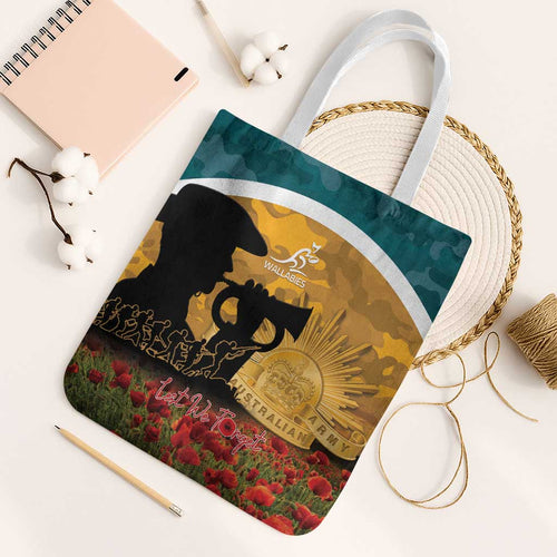 Wallabies ANZAC Day Tote Bag Last Post Poppy Lest We Forget