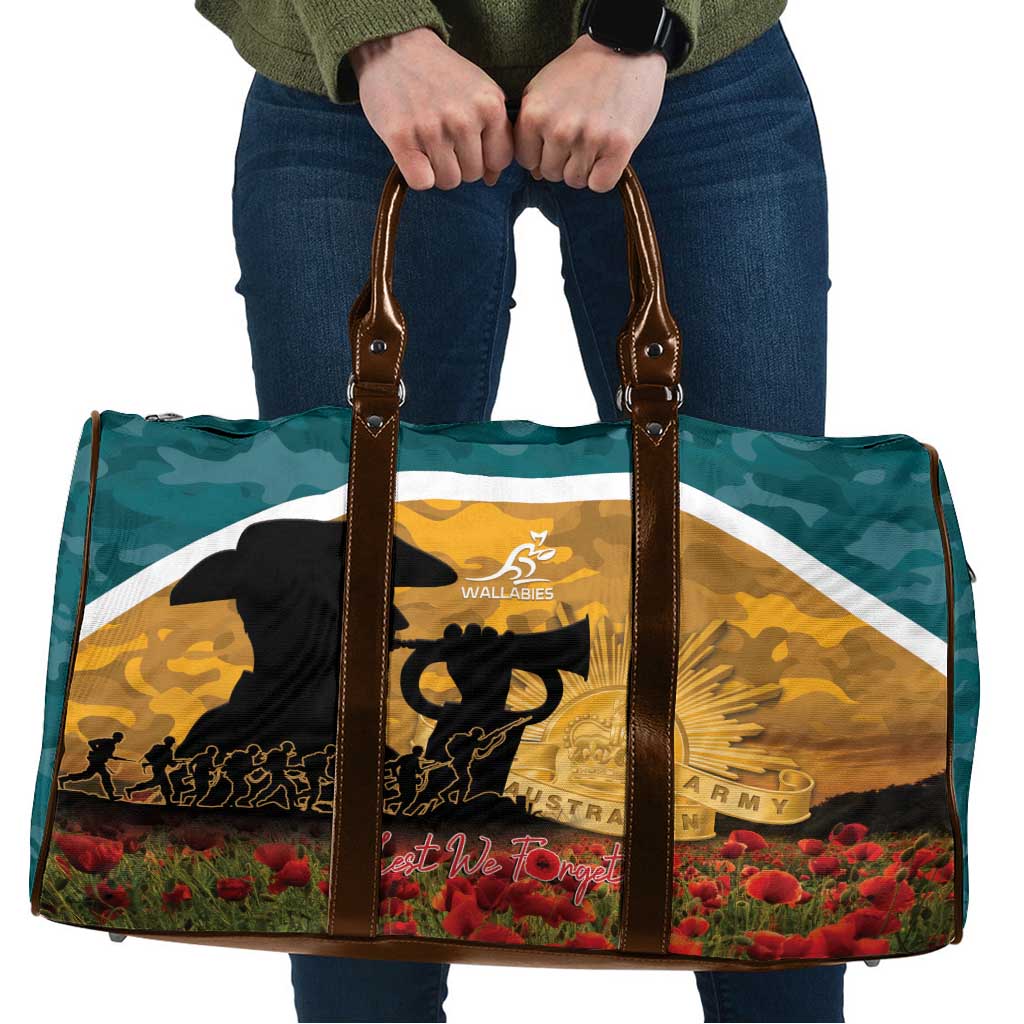 Wallabies ANZAC Day Travel Bag Last Post Poppy Lest We Forget