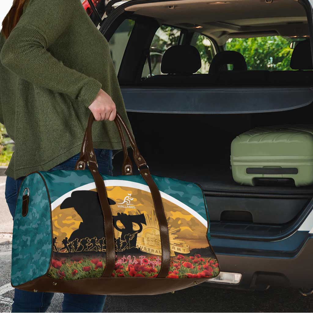 Wallabies ANZAC Day Travel Bag Last Post Poppy Lest We Forget