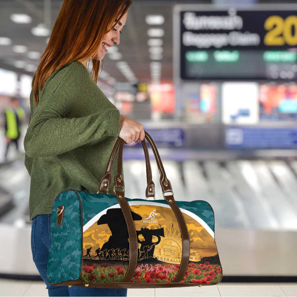 Wallabies ANZAC Day Travel Bag Last Post Poppy Lest We Forget