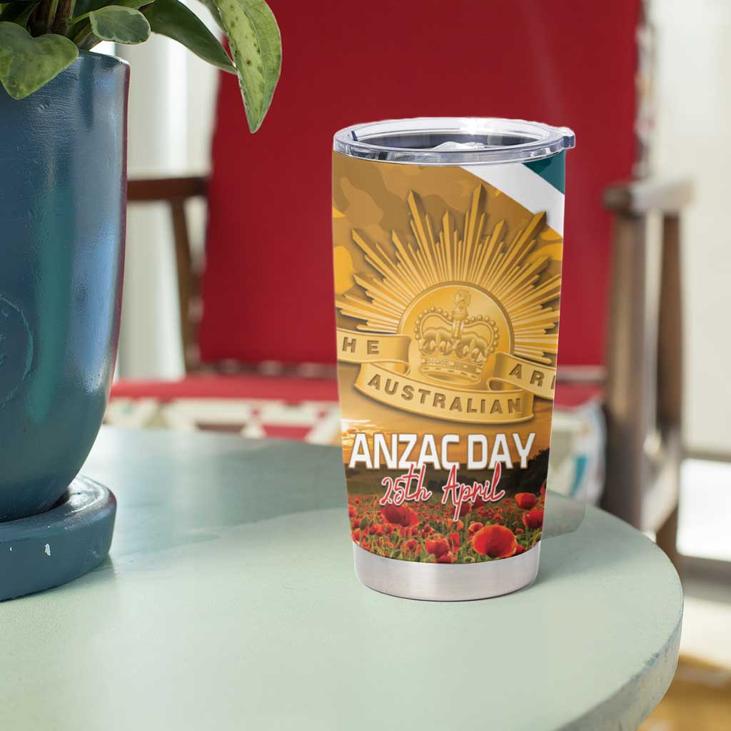 Personalised Wallabies ANZAC Day Tumbler Cup Last Post Poppy Lest We Forget
