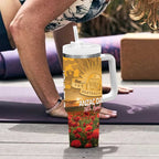 Personalised Wallabies ANZAC Day Tumbler With Handle Last Post Poppy Lest We Forget