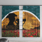 Wallabies ANZAC Day Window Curtain Last Post Poppy Lest We Forget
