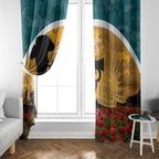 Wallabies ANZAC Day Window Curtain Last Post Poppy Lest We Forget