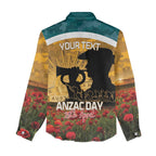 Personalised Wallabies ANZAC Day Women Casual Shirt Last Post Poppy Lest We Forget
