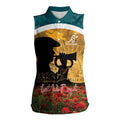 Personalised Wallabies ANZAC Day Women Sleeveless Polo Shirt Last Post Poppy Lest We Forget