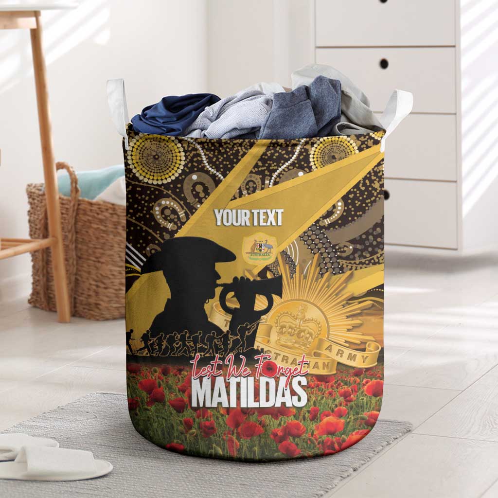 Personalised Australia Matildas ANZAC Day Laundry Basket Last Post Poppy Lest We Forget