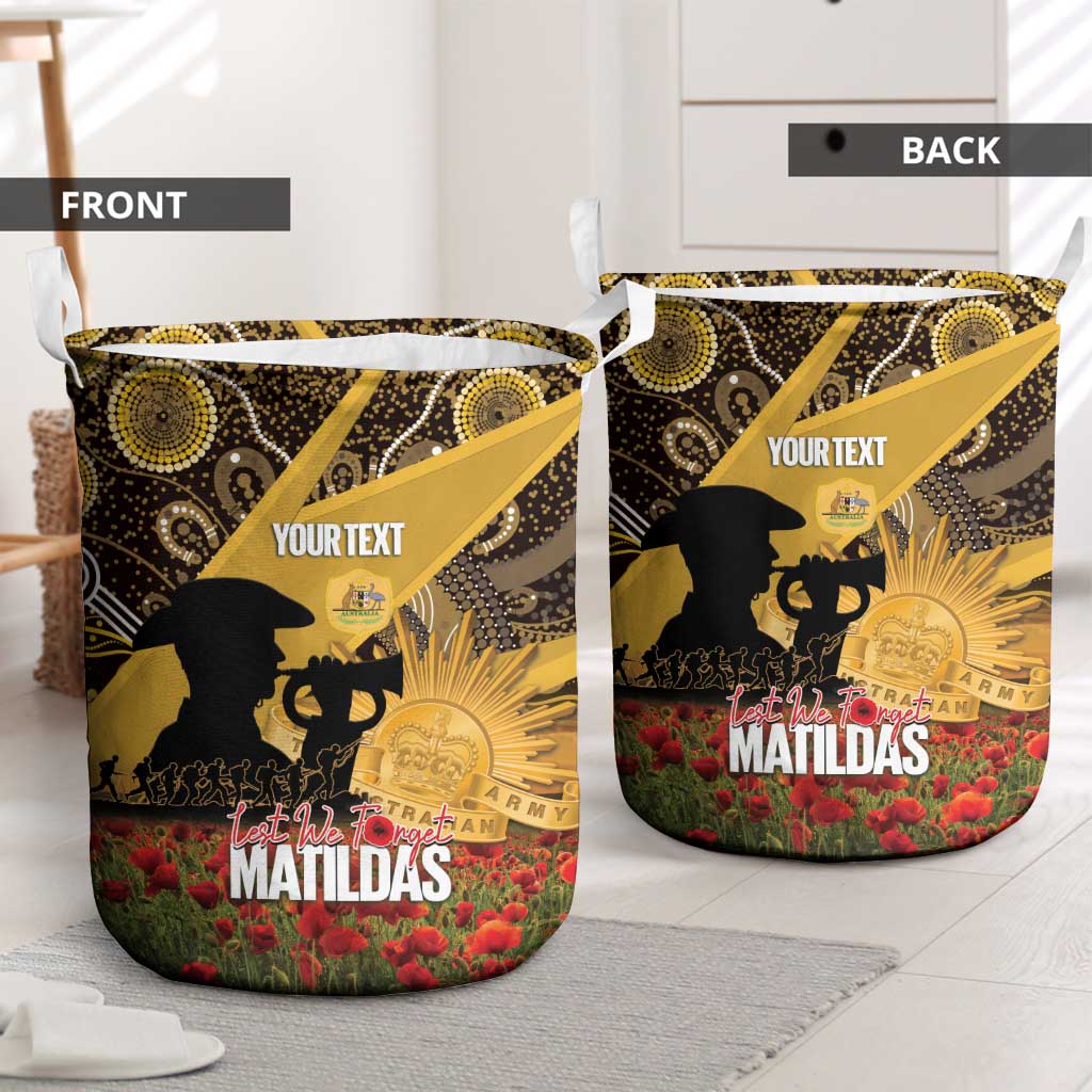 Personalised Australia Matildas ANZAC Day Laundry Basket Last Post Poppy Lest We Forget