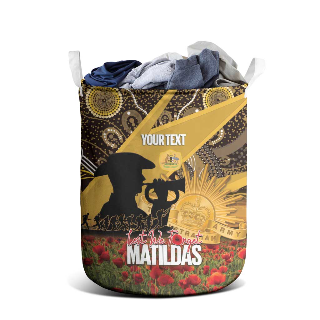 Personalised Australia Matildas ANZAC Day Laundry Basket Last Post Poppy Lest We Forget