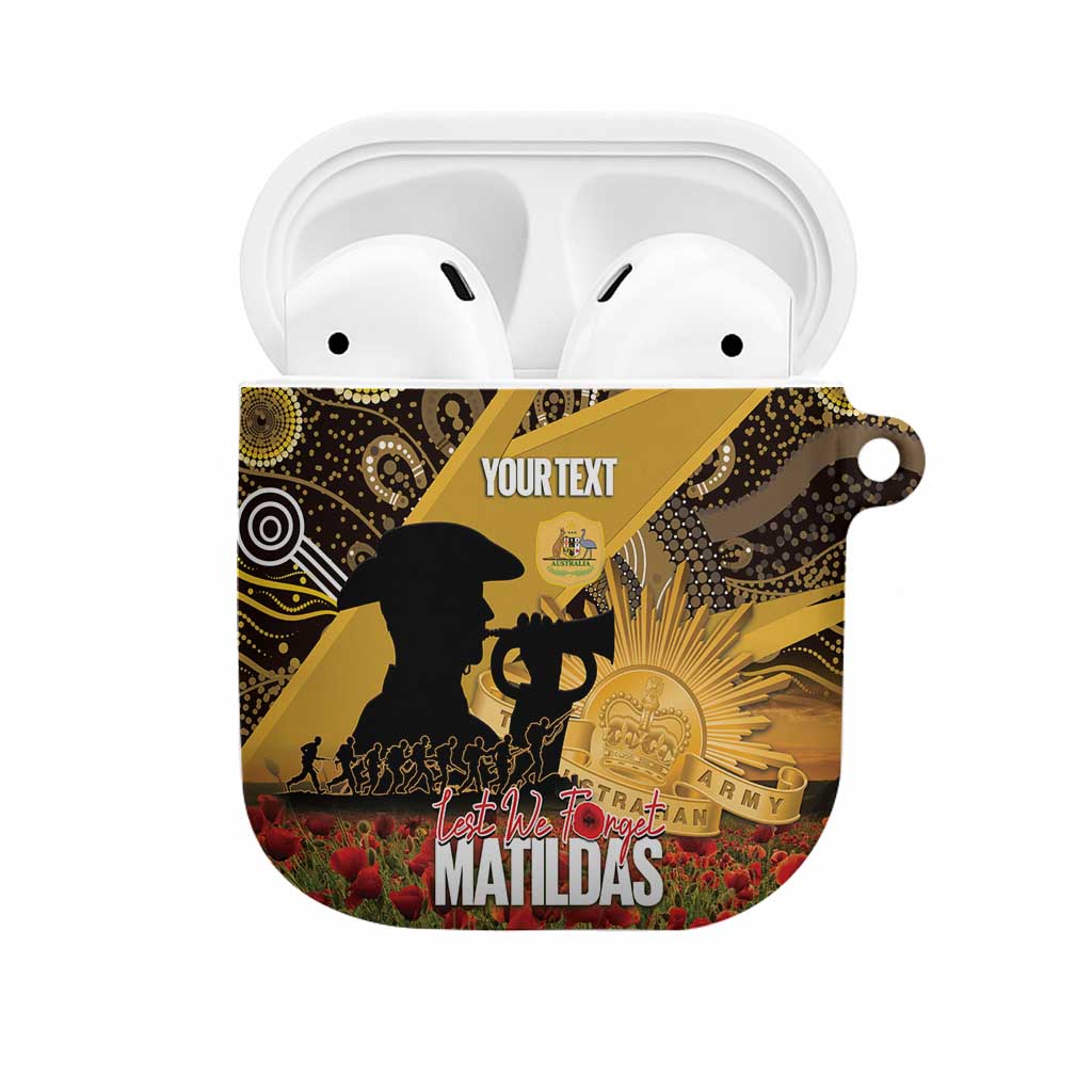 Personalised Australia Matildas ANZAC Day AirPods Case Last Post Poppy Lest We Forget