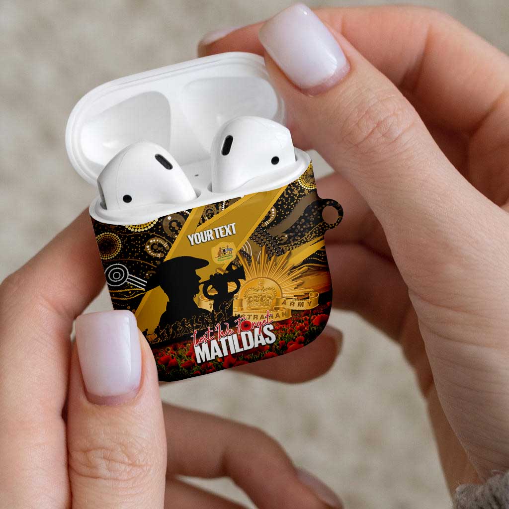 Personalised Australia Matildas ANZAC Day AirPods Case Last Post Poppy Lest We Forget
