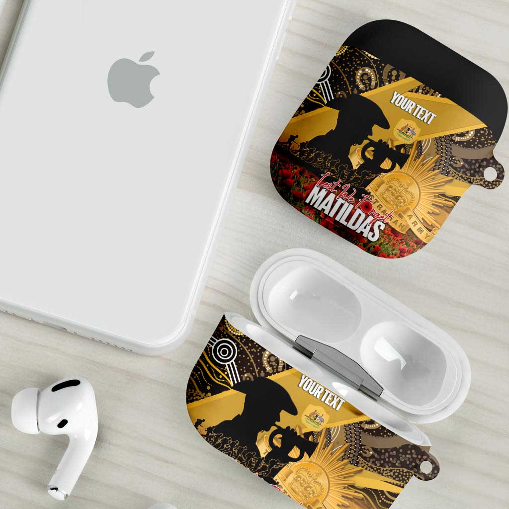 Personalised Australia Matildas ANZAC Day AirPods Case Last Post Poppy Lest We Forget