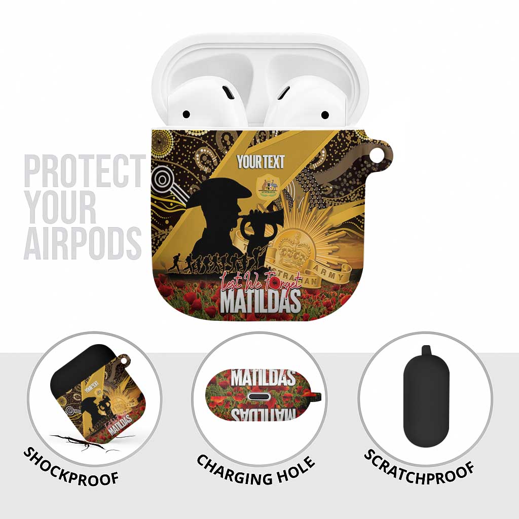 Personalised Australia Matildas ANZAC Day AirPods Case Last Post Poppy Lest We Forget